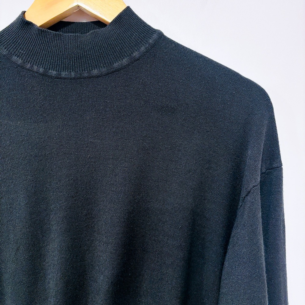 SIMONS‎ Dark khaki cropped mock neck sweater | Minimalist cozy | Small - Picture 3 of 8
